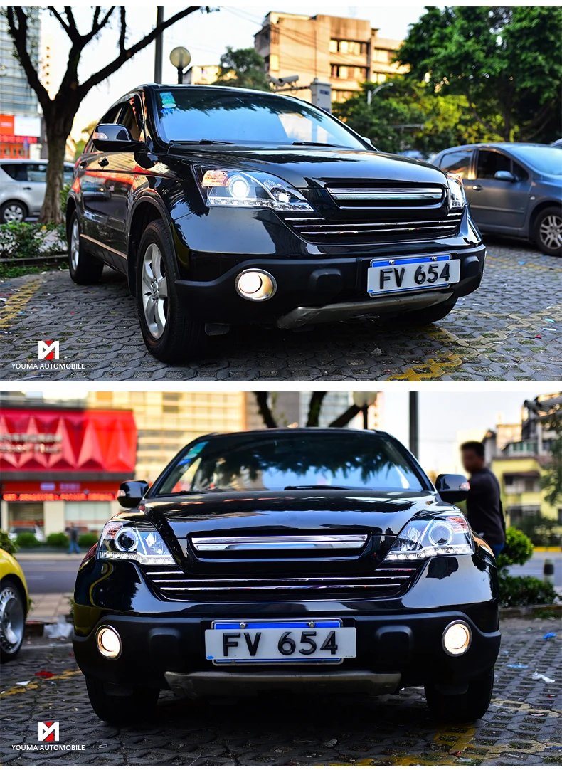Автомобильный Стайлинг для Honda CRV головной светильник s 2007-2011 для CRV светодиодный головной фонарь Ангел глаз светодиодный DRL передний светильник Биксеноновая линза ксенон