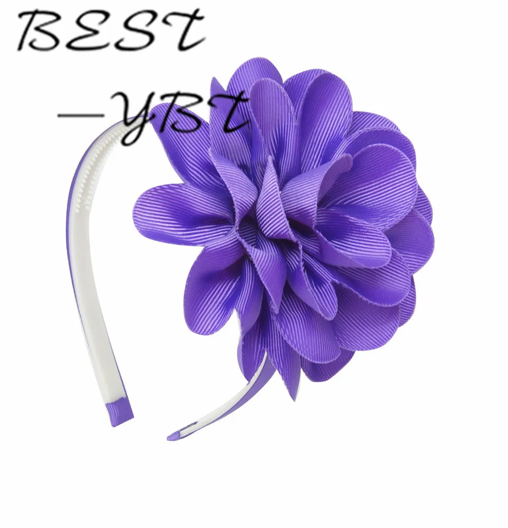 Высокое качество 9 цветов Grosgrain лента цветок для волос Детские резинки с зубьями