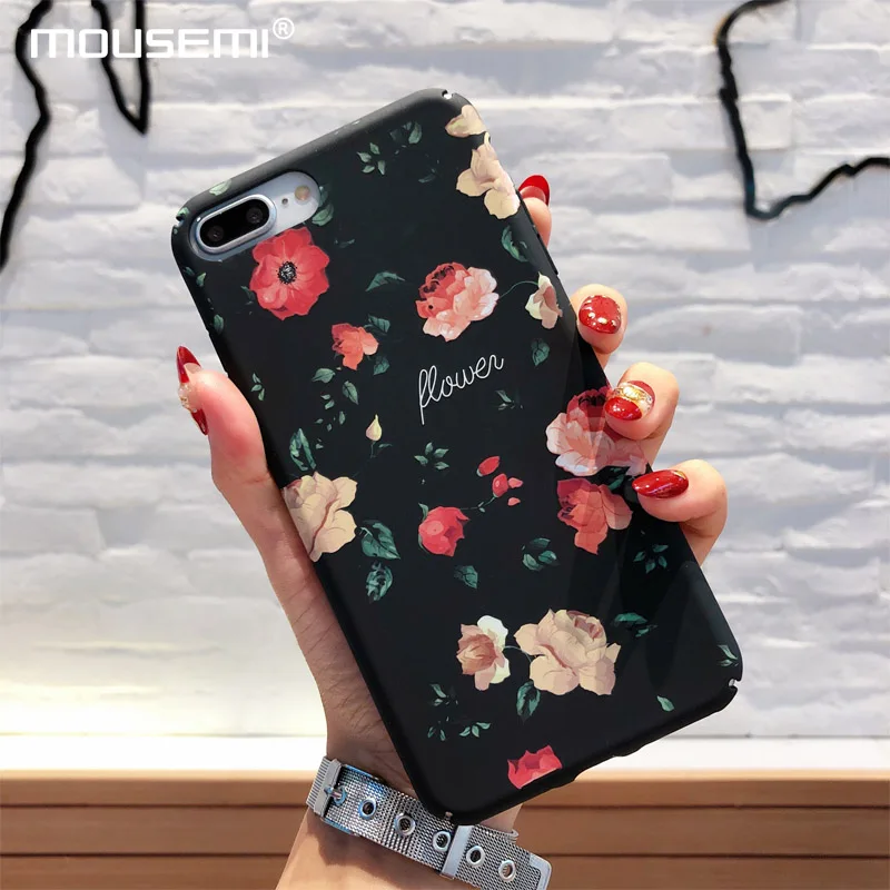 MOUSEMI защитный чехол для iPhone 8Plus 6 6S 7 матовый с цветочным принтом телефона чехлов X 5S