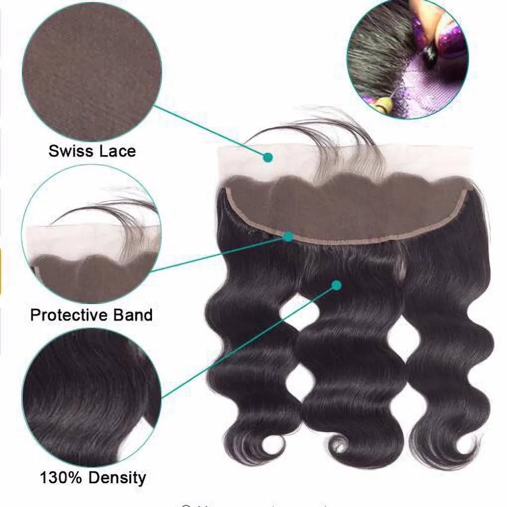 Бразильские кружевные фронтальные волнистые 100% человеческие волосы не Реми 13x4