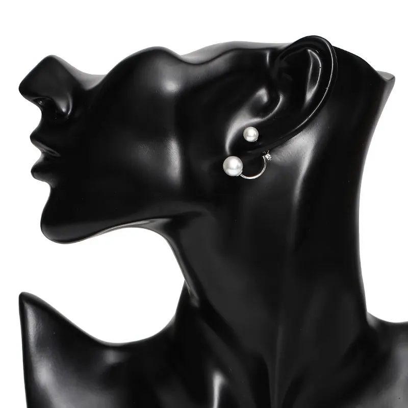 Женские Двухсторонние серьги гвоздики с имитацией жемчуга в стиле ретро|ball stud