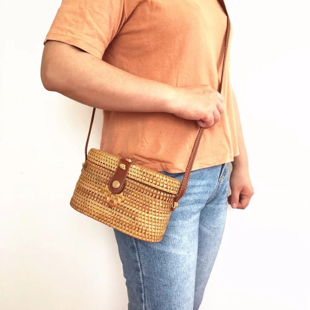 Женские соломенные сумки из ротанга пляжная сумка через плечо на лето 2019 | Багаж и