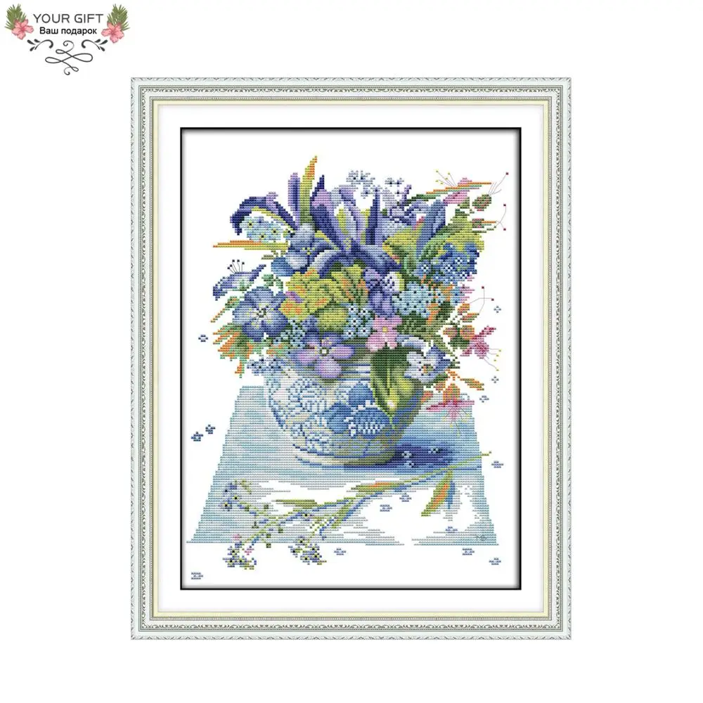 

Joy Sunday Flower Home Decor H669(3) 14CT 11CT Stamped Counted Blossom Flowers Embroidery DIY Needlepoint Cross Stitch kit