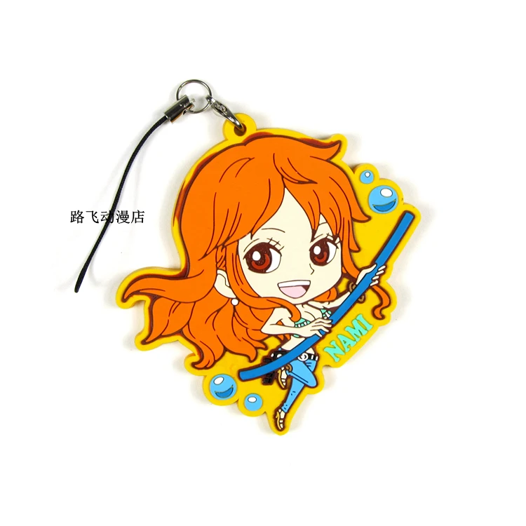 Аниме модель One Piece Luffy Law Nami Usopp фигурка резиновый брелок школьная сумка подвеска