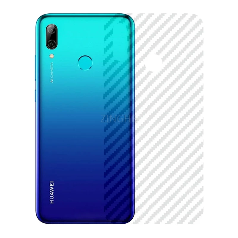 2 шт./лот задняя наклейка из углеродного волокна для huawei P Smart 2019 6 21 &quotпрозрачный