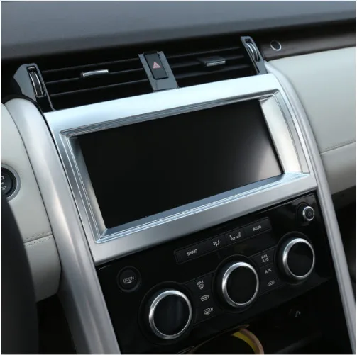 

Car-Styling For Land rover Discovery 5 2017 ABS Chrome Interior Navigation box Frame Cover Trim 3d Stickers Accessory and Parts