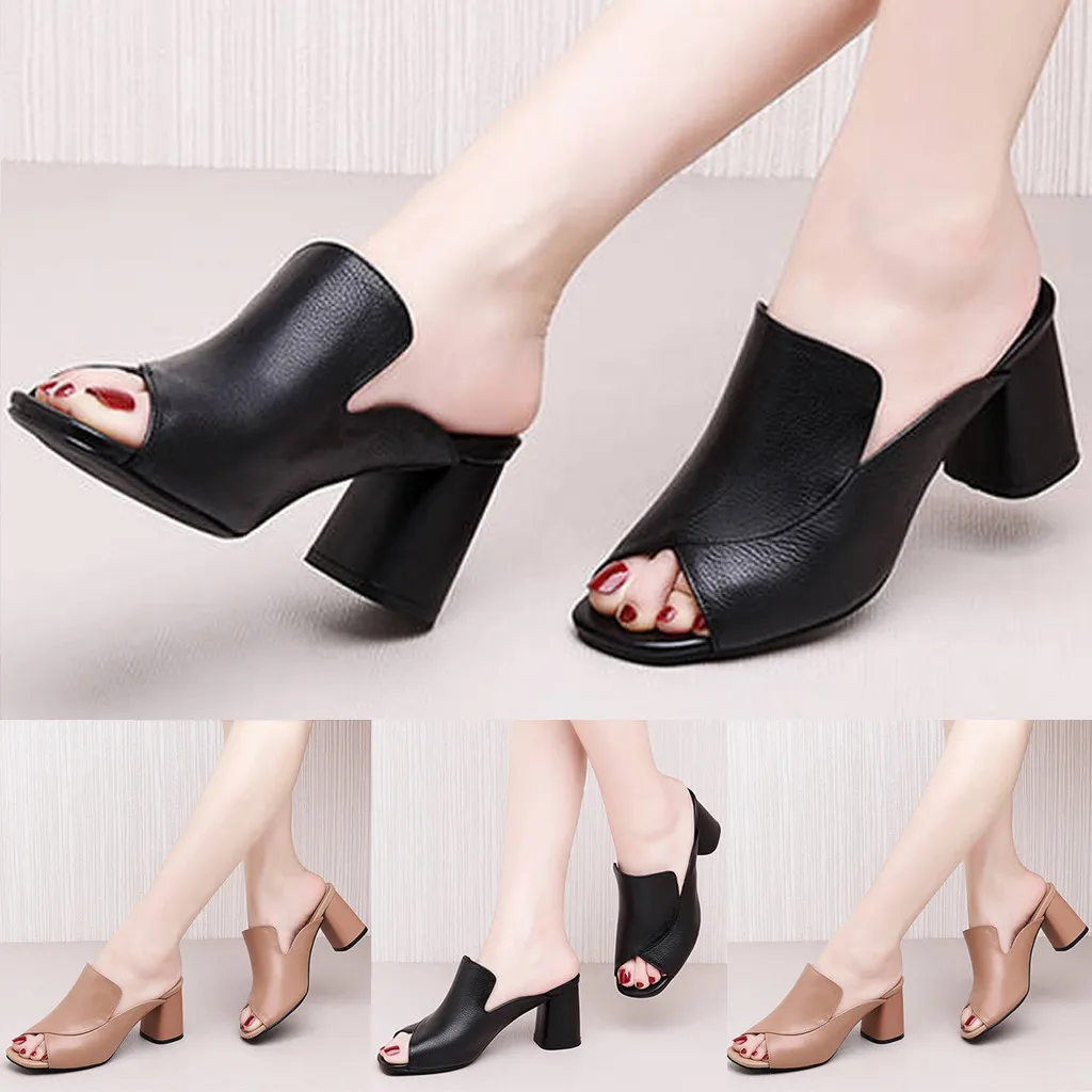 Zapatos de verano/Женская обувь на высоком каблуке с открытым носком открытые модельные