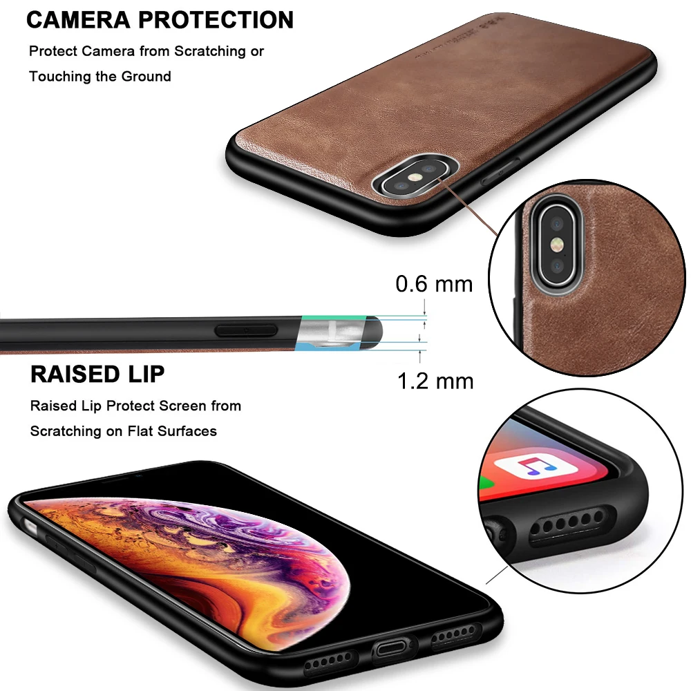 Кожаный чехол X Level для iPhone XS Max Роскошный ультра легкий мягкий Силиконовый