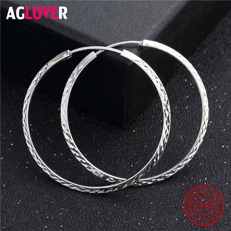 Женские 925 пробы серебряные серьги-кольца 36,6 мм круглые кольца Подарки простые серебряные серьги-кольца модные очаровательные ювелирные изделия