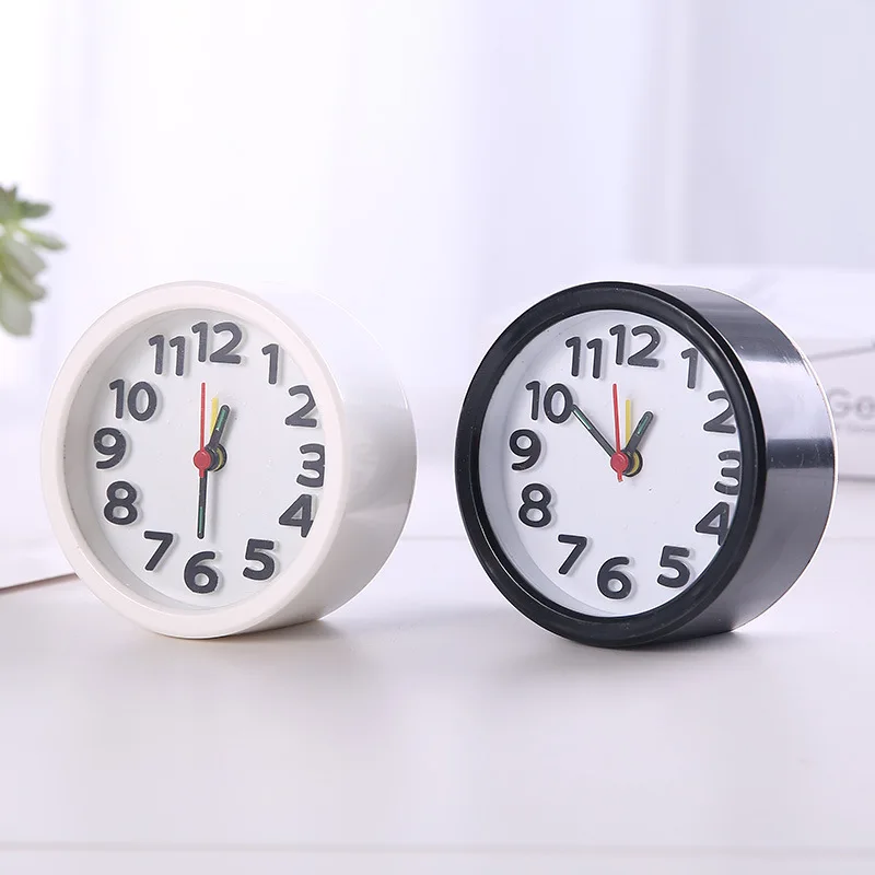Simple Black and White Alarm Clock Home Kitchen Universal Timer Compact Mini Round | Дом и сад