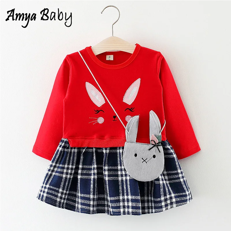 Amyababy 2018 Новое весеннее платье костюм для маленьких девочек с длинным рукавом