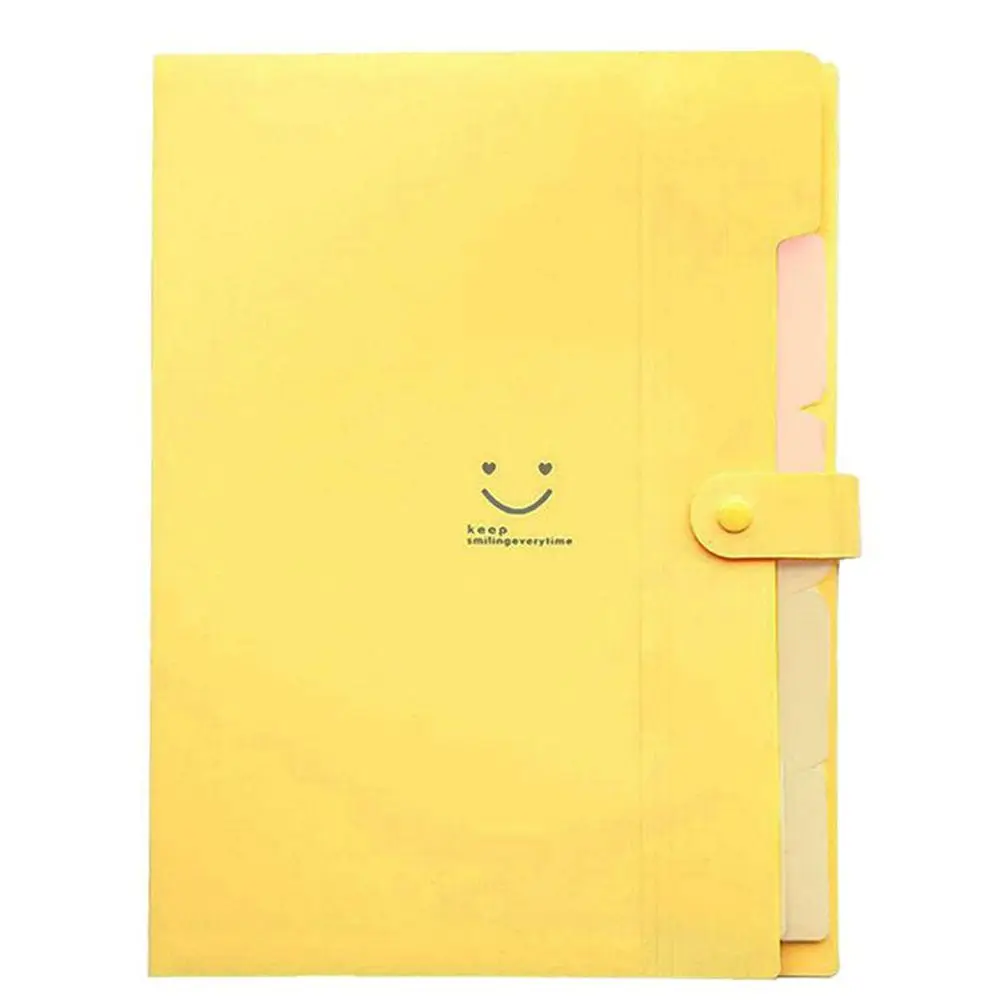 yellow Карамельный цвет A4 файл Сумка для документов с 5 сеткой сумка для купюр папка держатель Органайзер крепеж офисные принадлежности портативный Органайзер - Цвет: yellow