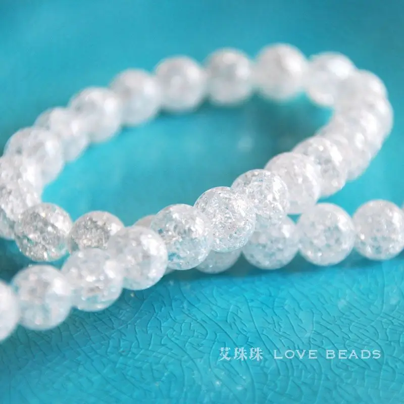 Круглые бусины из прозрачного кварца с трещинами диаметром 6 10 мм 15 дюймов 38 см|loose