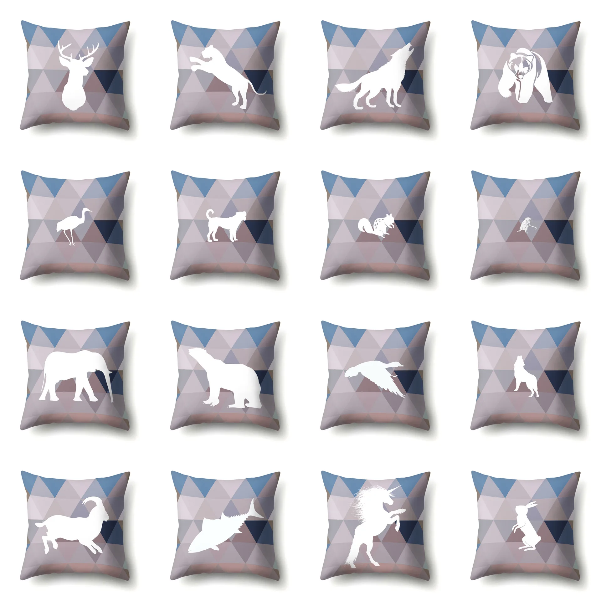 

Геометрическая наволочка с силуэтом животных, декоративная наволочка в виде оленя, собаки, медведя