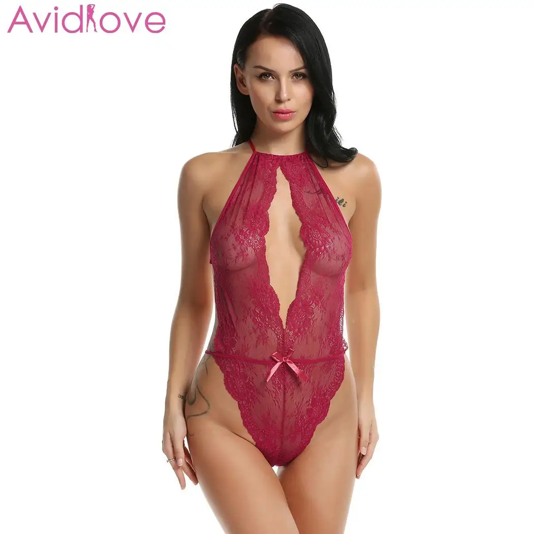 Red Avidlove хлопковое женское сексуальное нижнее белье Babydoll с открытой промежностью сексуальное нижнее белье для сна размера плюс горячая эротическая Домашняя одежда сексуальная одежда - Цвет: Red