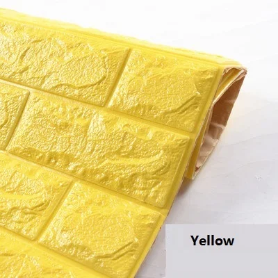 Yellow DIY самоклеющиеся 3D наклейки на стену s Декор для спальни пенопластовый кирпич декор комнаты обои настенный Декор Гостиная Наклейка на стену для детской комнаты - Цвет: Yellow