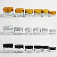 360 x 5g 10g 15g 20g 30g 50g glass cream container glass cream jar with gold silver black cap transparent glass cosmetic case