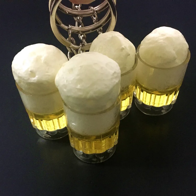 Новый дизайн 3D DIY пивной брелок чашка напиток фигурный смоляный стеклянный