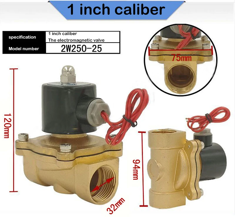 Нормально закрытый Соленоидный клапан 1/4 &quot 3/8&quot 1/2 3/4&quot AC220V DC12V/24 V Электрический