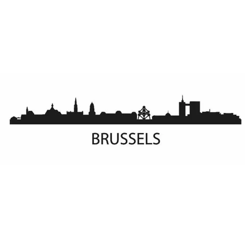 Наклейка на стену с изображением города Брюсселя|skyline wall stickers|home decor stickerswall sticker |
