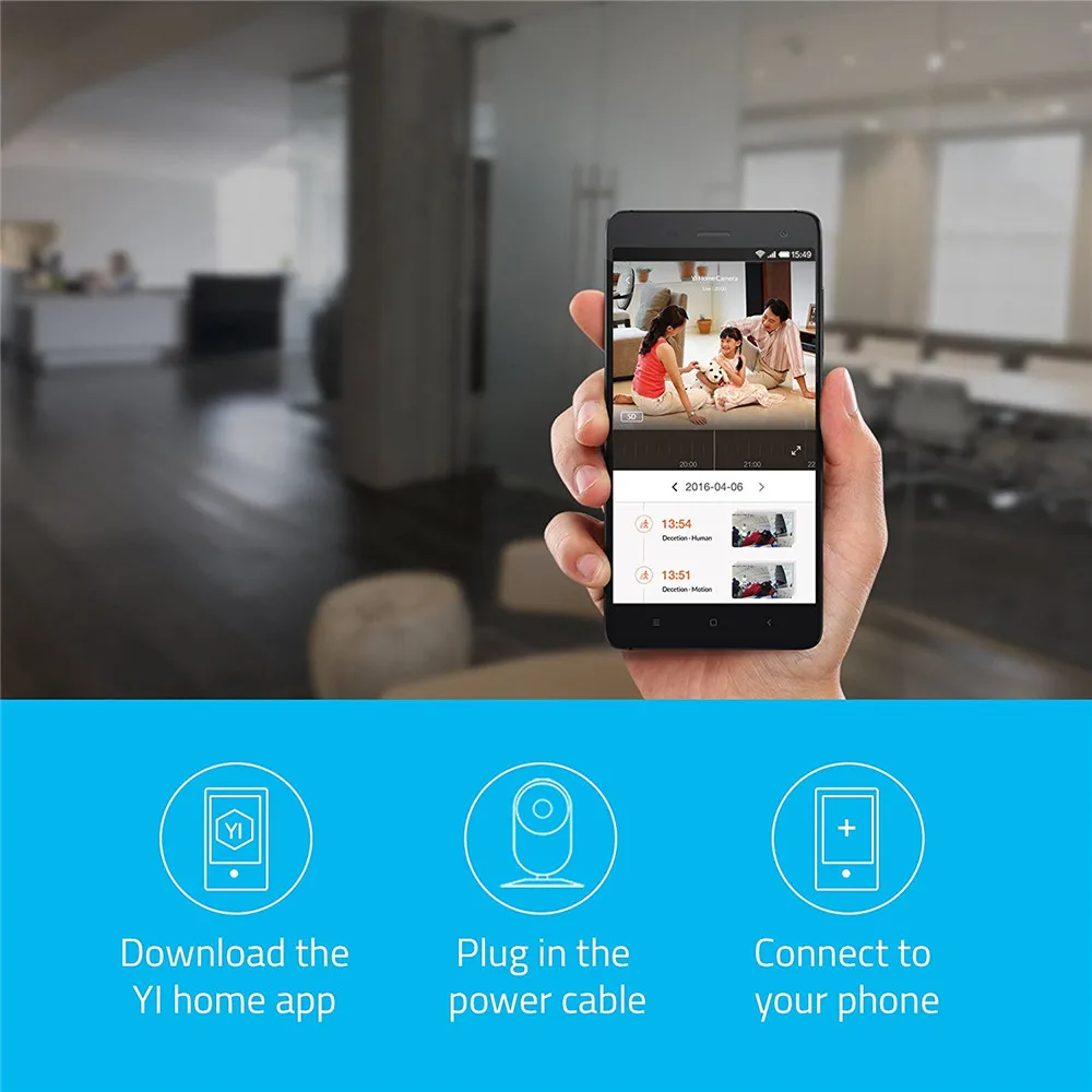 YI домой Камера 720 P Ночное видение видео монитор IP/Беспроводной сети