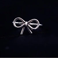 simple element silver plated jewelry bow female wholesale hot popular beautiful opening rings r205