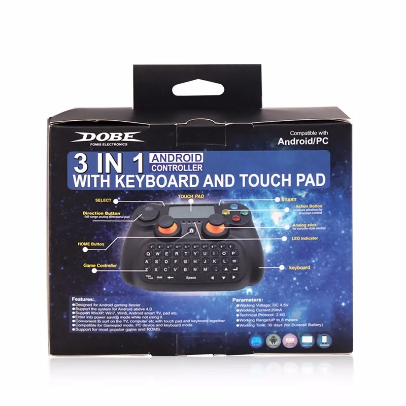 

New DOBE TI-501 3 in 1 2.4GHz Multifunctional Controller Wireless Keyboard Keypad TouchPad for Android Smart TV BOX PC