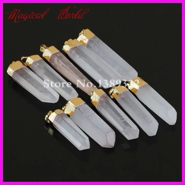 10 шт. натуральный кристалл кварцевый кулон настоящие необработанные матовые