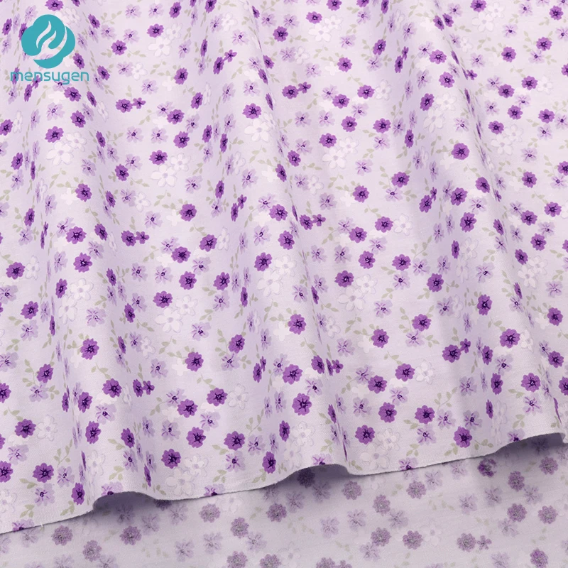 Хлопковая ткань с фиолетовым цветочным принтом для шитья женские юбки платья