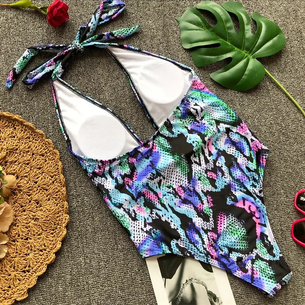 Одна деталь купальный костюм Для женщин боди 2018 сексуальные печатные ванный