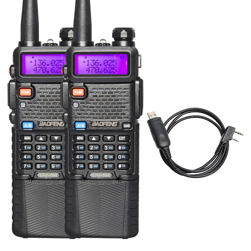 2 шт./лот Baofeng UV-5R двухстороннее радио walkie talkie Dual Дисплей fm УКВ радиостанции CB с