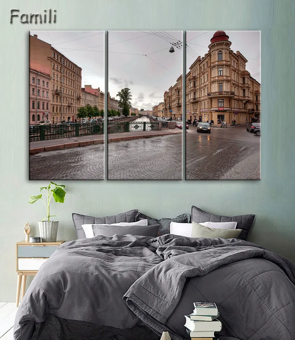 3 шт. настенный плакат для гостиной с изображением российского города|fabric posters|modern