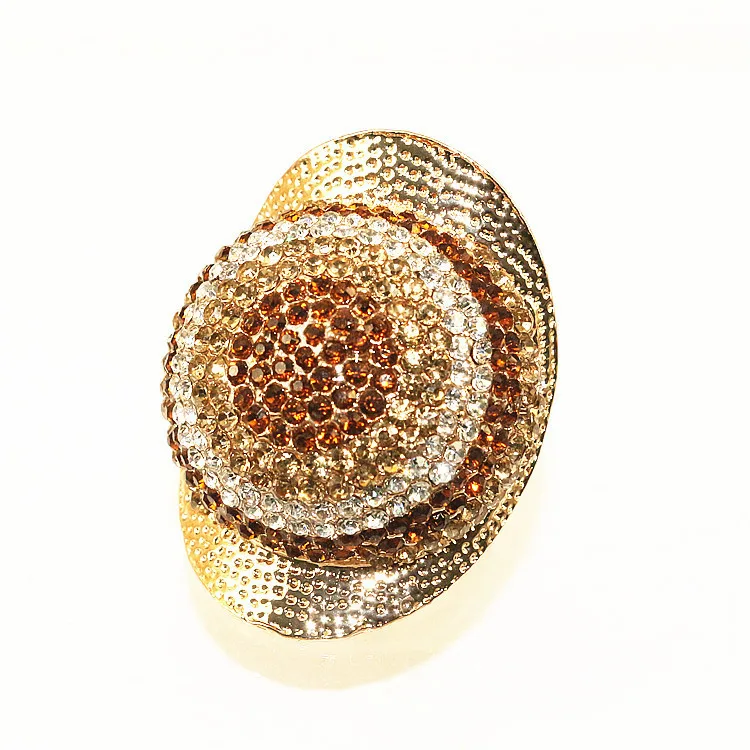 Brand New Deisgn Vintage Golden Multicolor Rhinestone Cowboy Hat Shape Adjustable Rings for Women (LK2011) | Украшения и