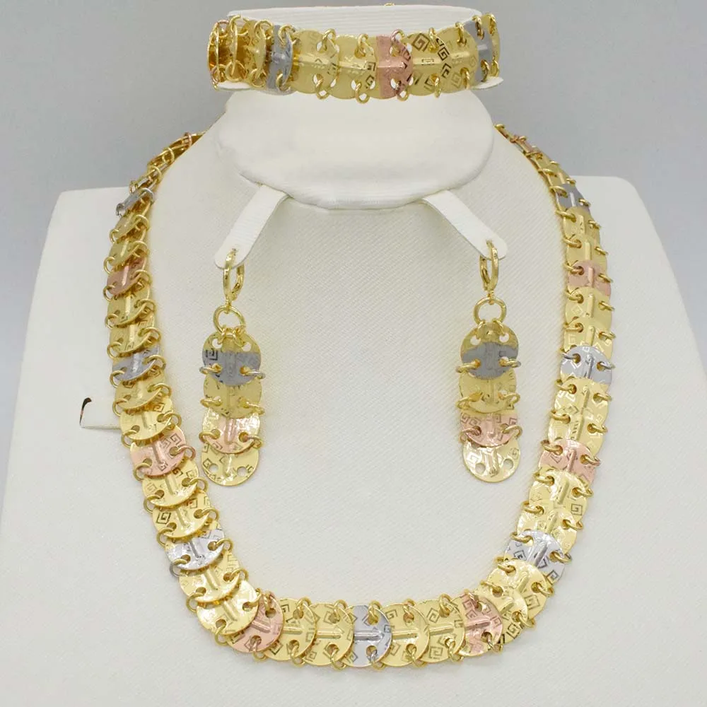 

2018 New design Fashion Italy 750 Jewelry BIG Set Nigerian Wedding African Beads Jewelry Parure Bijoux