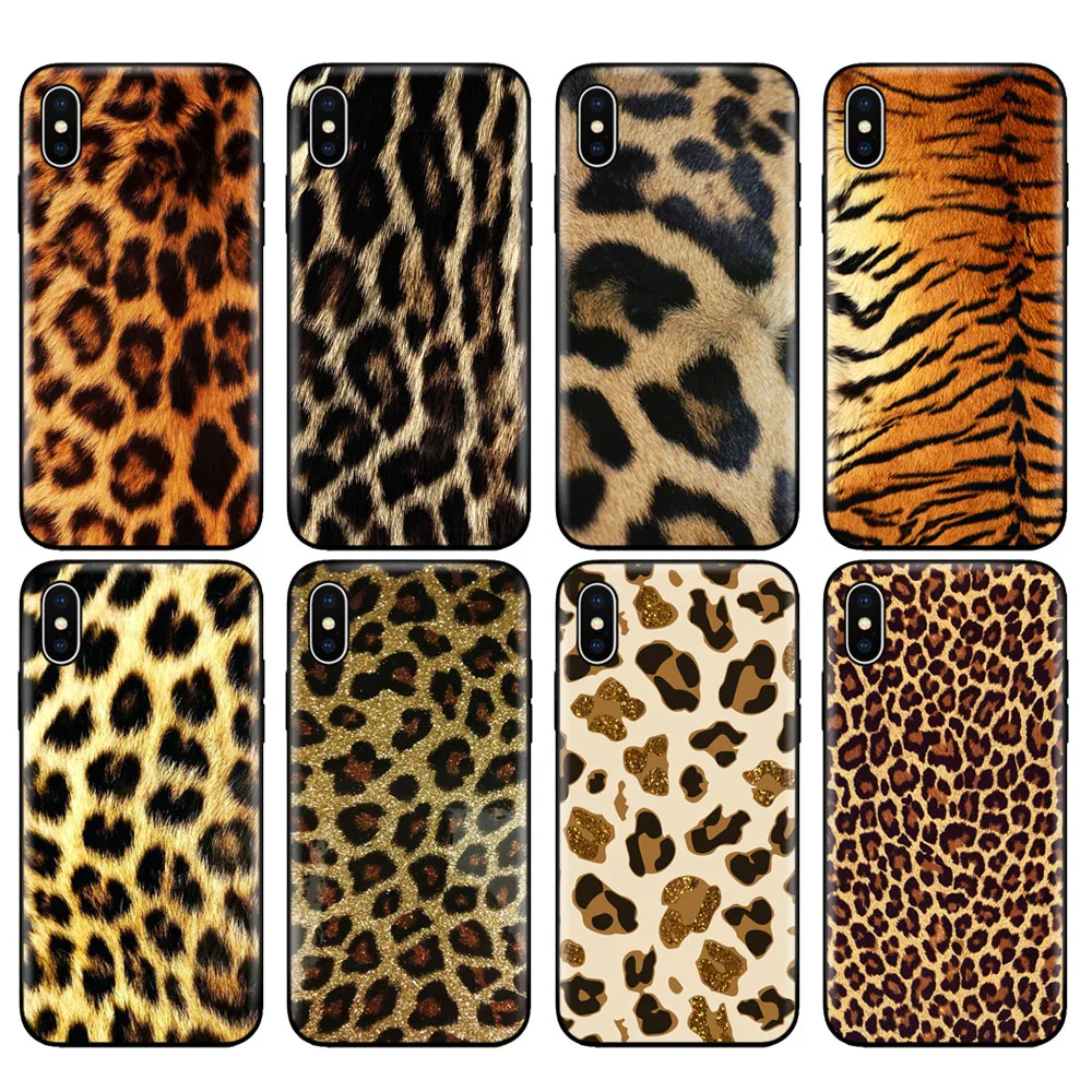 Черный чехол из ТПУ для iphone 5 5s SE 2020 6 6s 7 8 plus x 10 XR XS 11 pro MAX, Модный чехол с изображением тигра, леопарда, пантеры и фото