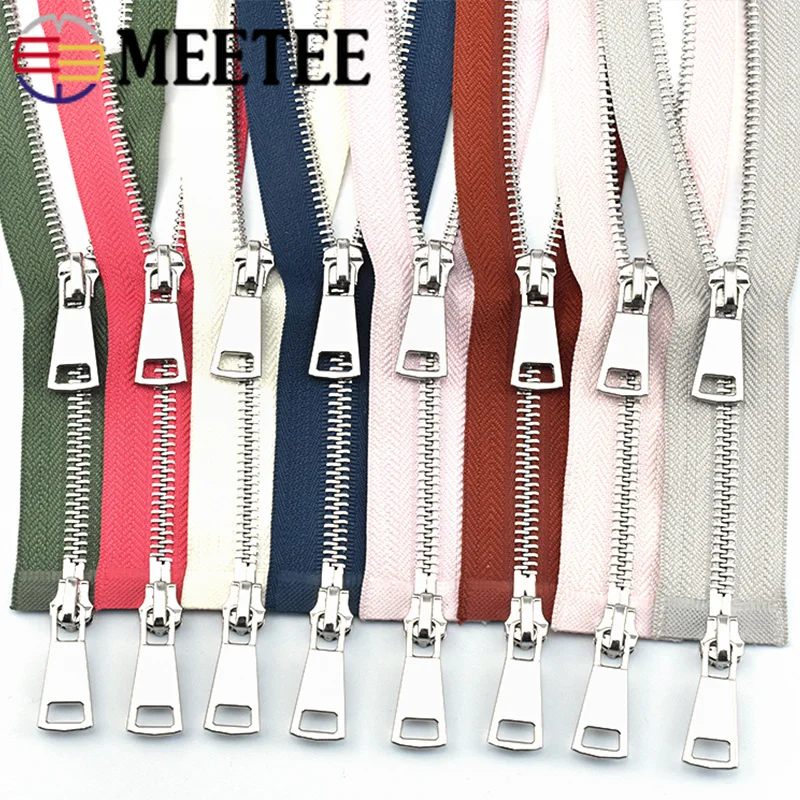 Meetee 120 см 5 # Металлические молнии двойной слайдер открытый конец молния DIY Швейные