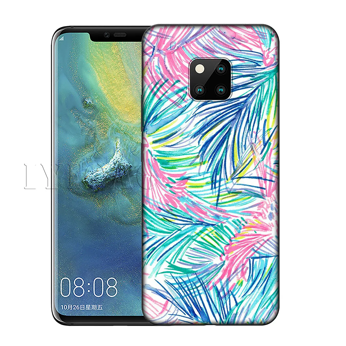 Силиконовый мягкий чехол IYICAO с розовыми песками Lily Pulitzer для huawei Nova 3 3i 2i mate 20 10 Pro Lite