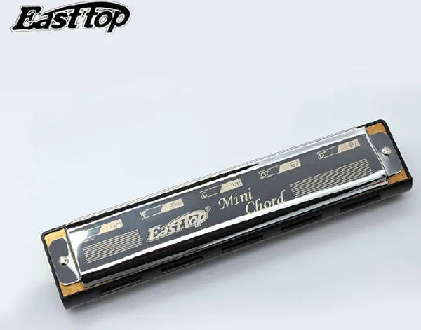 Басовая Губная гармошка 10 отверстия мини-Харп Easttop Серебряный Мини-бас армоника