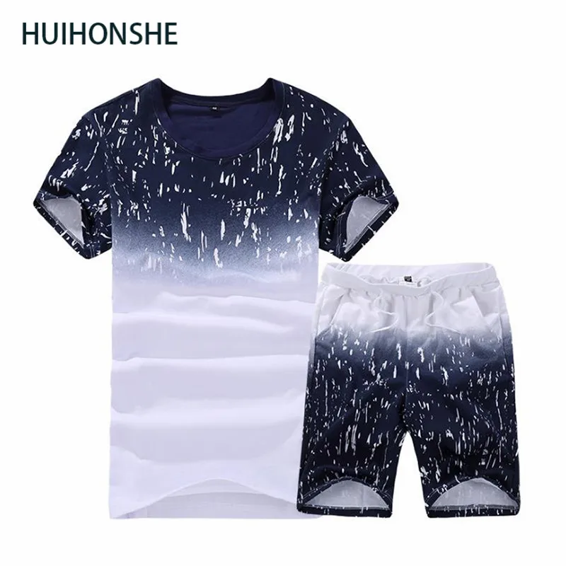 Мужская футболка и шорты мягкий спортивный костюм в стиле хип хоп Повседневная