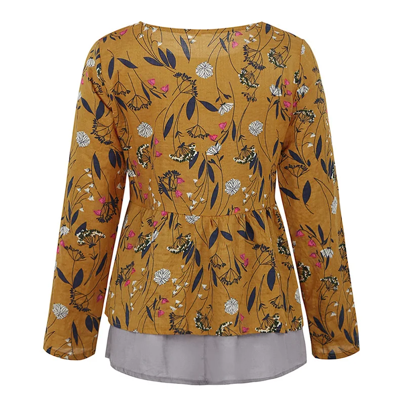 Блузка Romacci женская с цветочным принтом модный Свободный Топ винтажная