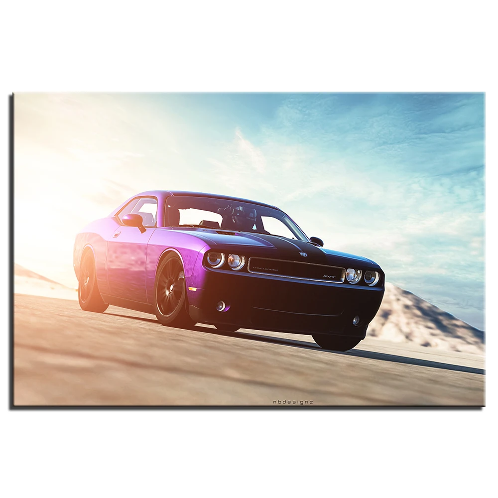 Dodge Challenger мускулистый автомобиль плакат и печать Картина на холсте украшение