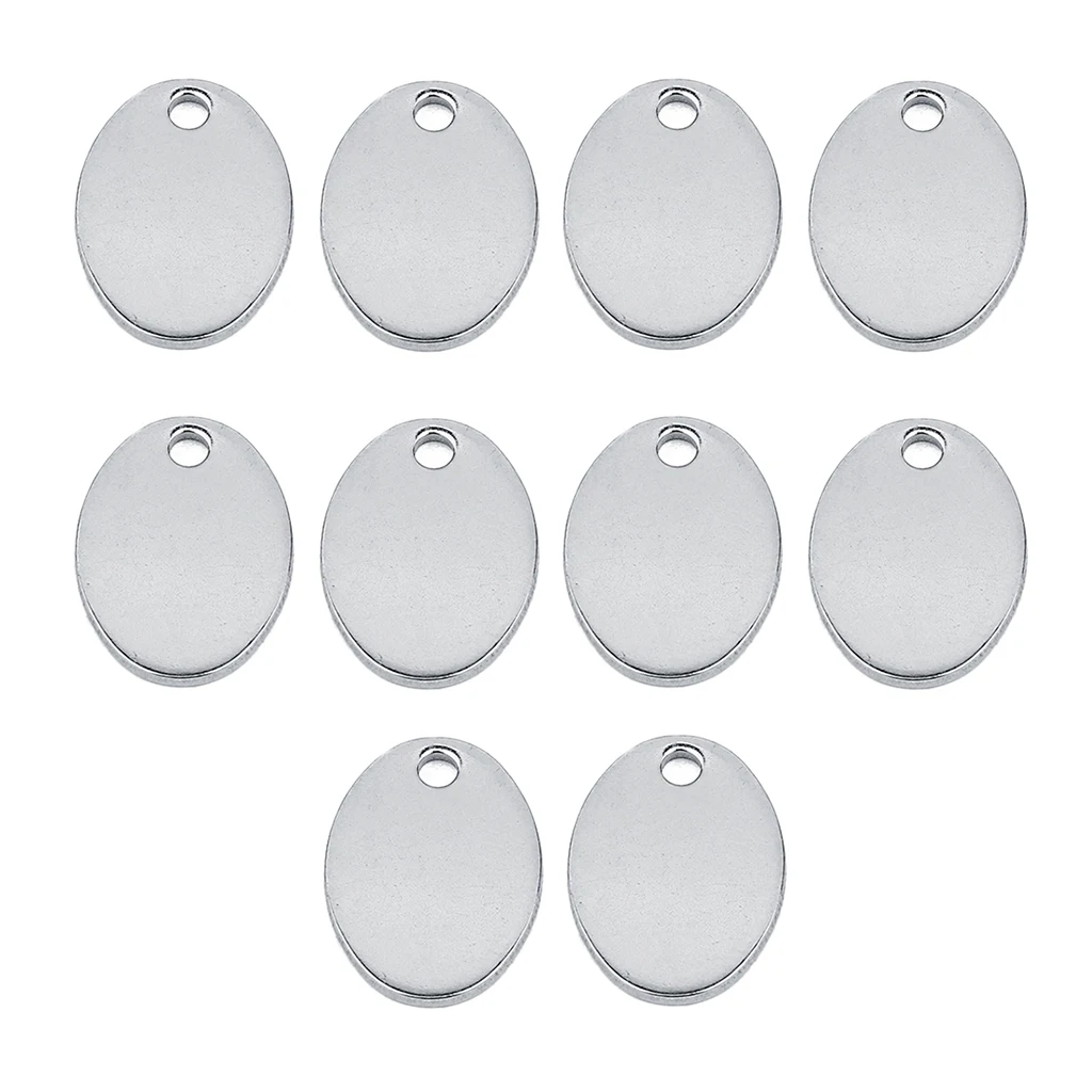 10 Pieces Metal Flat Oval Circle Blank Coin Stamping Charms Tag Pendants | Украшения и аксессуары