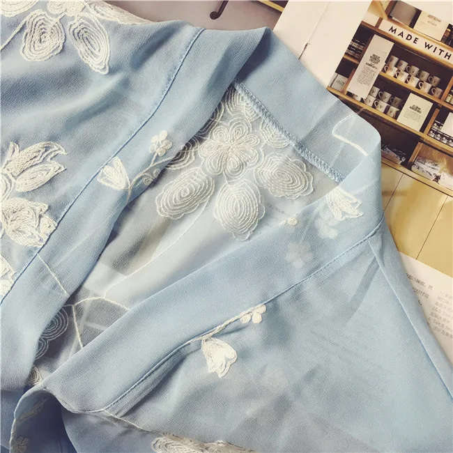 Новинка лета 2019 женская шифоновая блузка с рукавами летучая мышь Ультратонкий