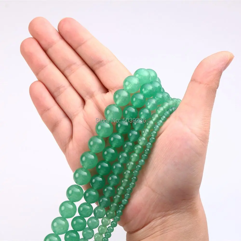 Wholesale Shallow Green Jades Beads Natural Stone Loose Spacer for Jewelry Making Necklace Bracelet DIY 4-12mm | Украшения и