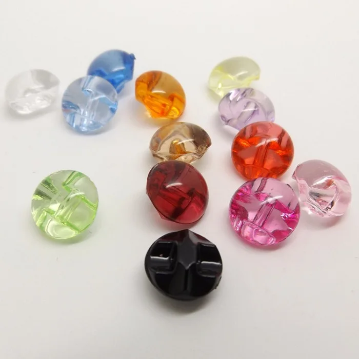 Пуговицы акриловые прозрачные карамельных цветов с хвостовиком 12 5 мм для