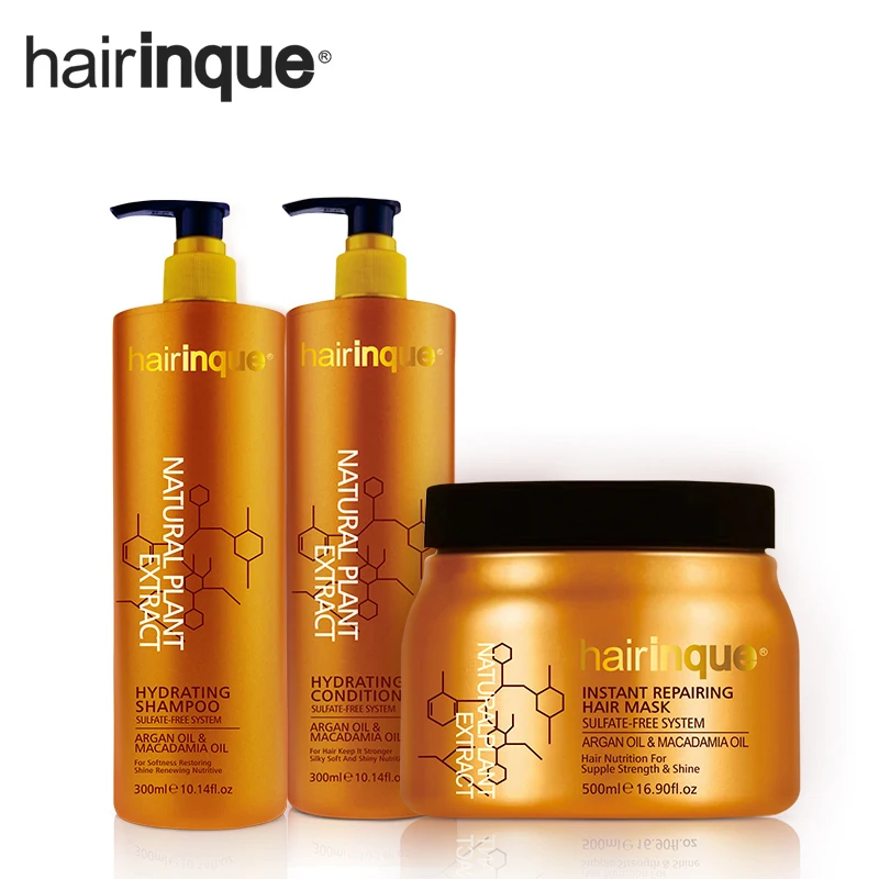 

HAIRINQUE Sulfate-Free System Hair Care Set Shampoo and Conditioner Hair Mask With Argan Oil Macadamia Nut Oil Moisturizing Hair