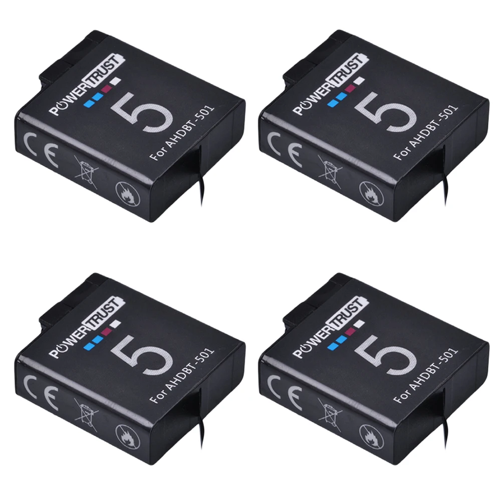 PowerTrust для Gopro 7 Gopro 8 AHDBT-501 батарея+ ЖК USB двойное зарядное устройство для Gopro hero 5 hero 6 Gopro7 Экшн-камера