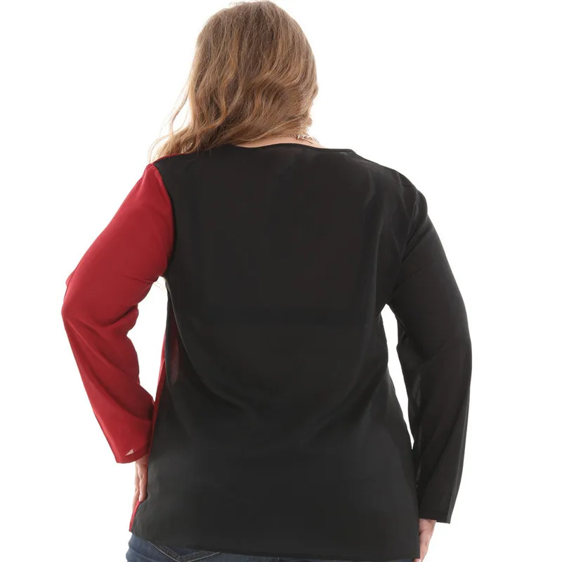 Уличная 5xl 6xl Шифоновая Блузка корейский стиль для женщин с длинным рукавом