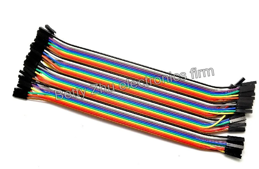 

10PCS/LOT DuPont line 40P female to female-headed Double 1P plastic shell colored length of cable 21CM