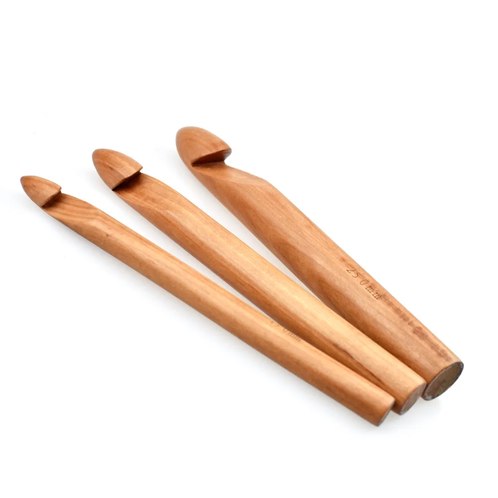 

KOKNIT New Big Crochet Hook 15/20/25mm Size Wooden Knitting Needle Yarn Sewing Tool DIY Knitting Accessory For Mother's Day Gift